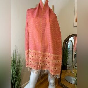 J Jill Woman's Wool Scarf Beaded With Fringe